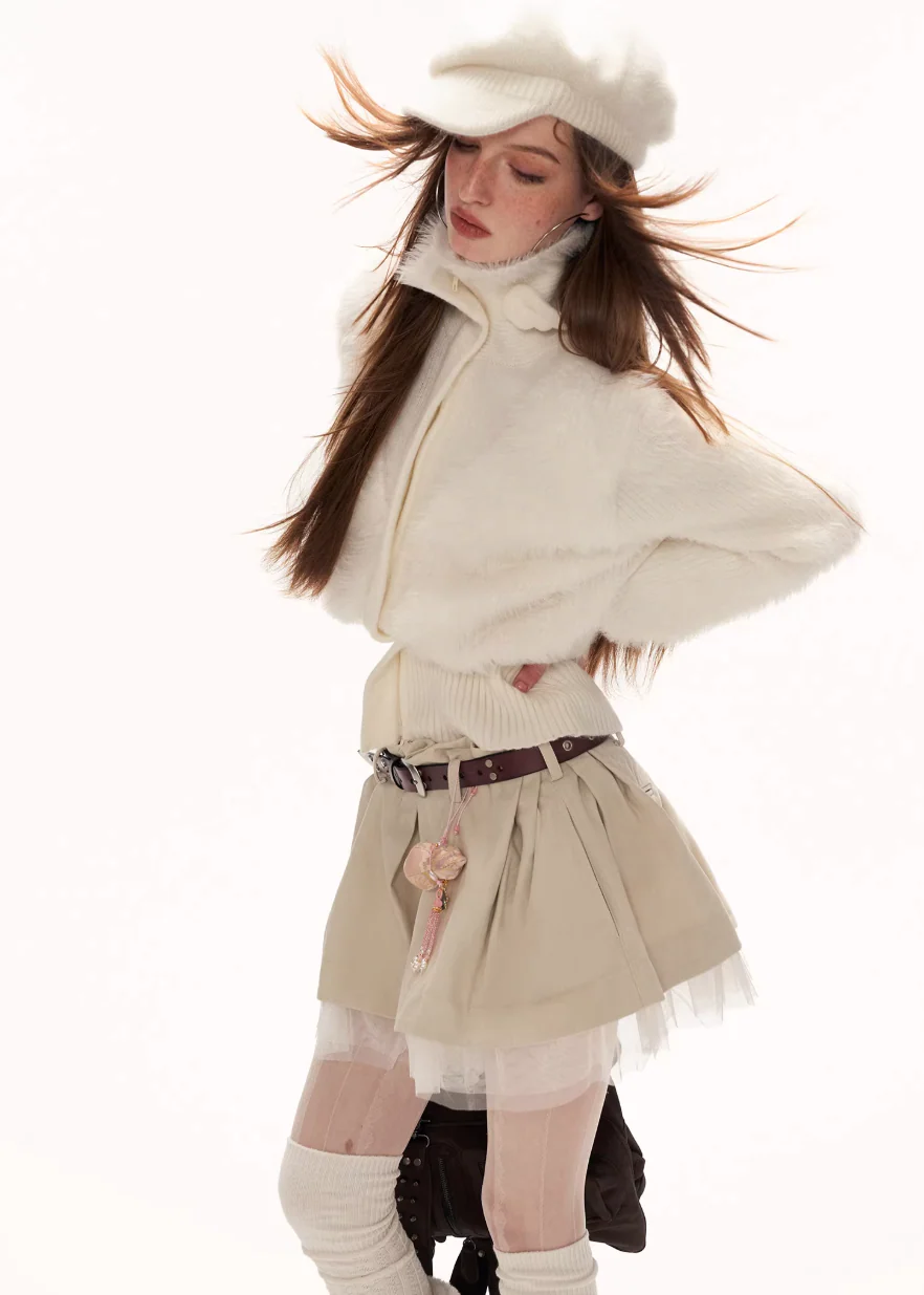 Wing Neck Slim Knit Top - Image 3