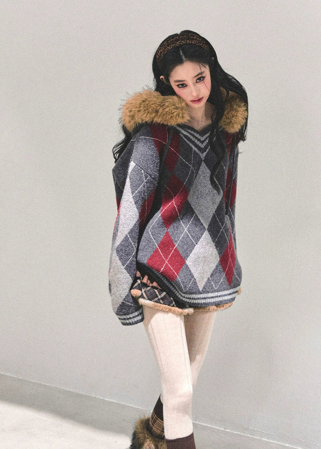 Winter Ember Argyle Knit Sweater - Image 7