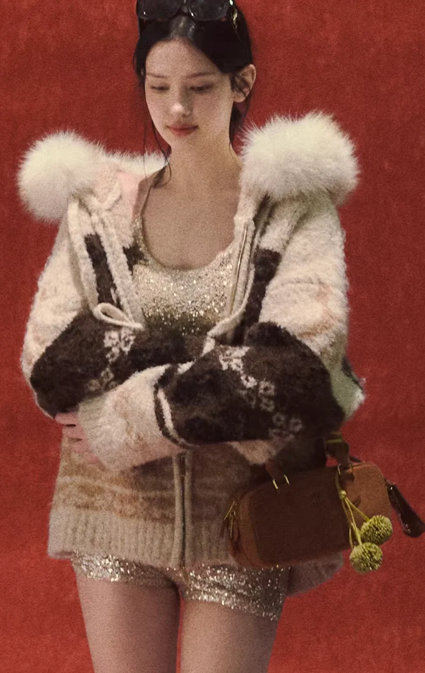 Winter Fair Isle Fur Collar Jacket - Image 4