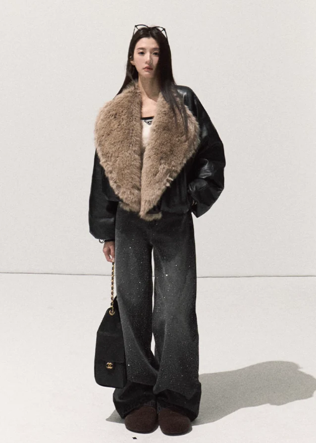 Winter Shearline Fox Trim Down Jacket - Image 3